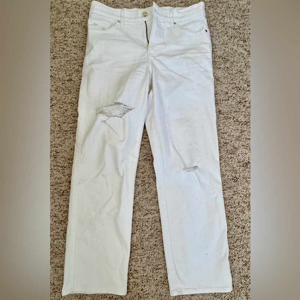 Express White Straight High Rise Leg Pants